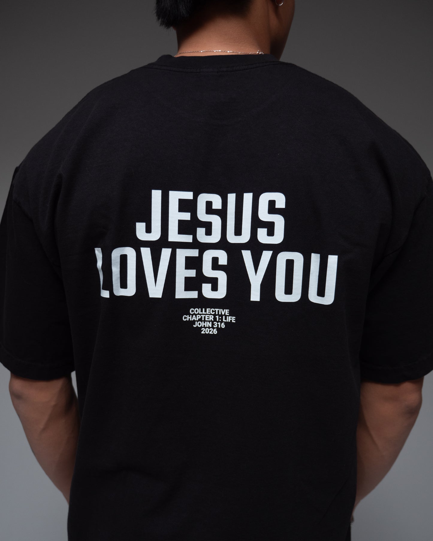 JESUS LOVES YOU " PREMIUM" OVERSIZED TEE GLOOMY