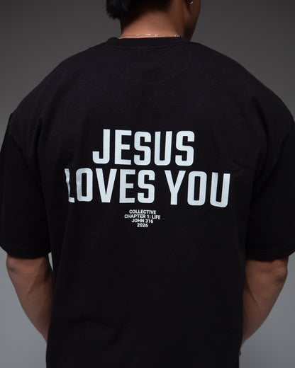 JESUS LOVES YOU " PREMIUM" OVERSIZED TEE GLOOMY
