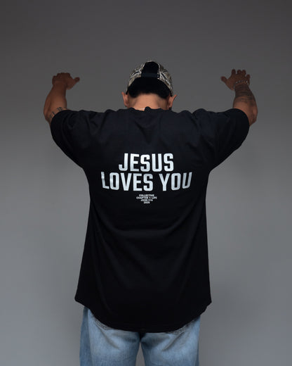 JESUS LOVES YOU " PREMIUM" OVERSIZED TEE GLOOMY